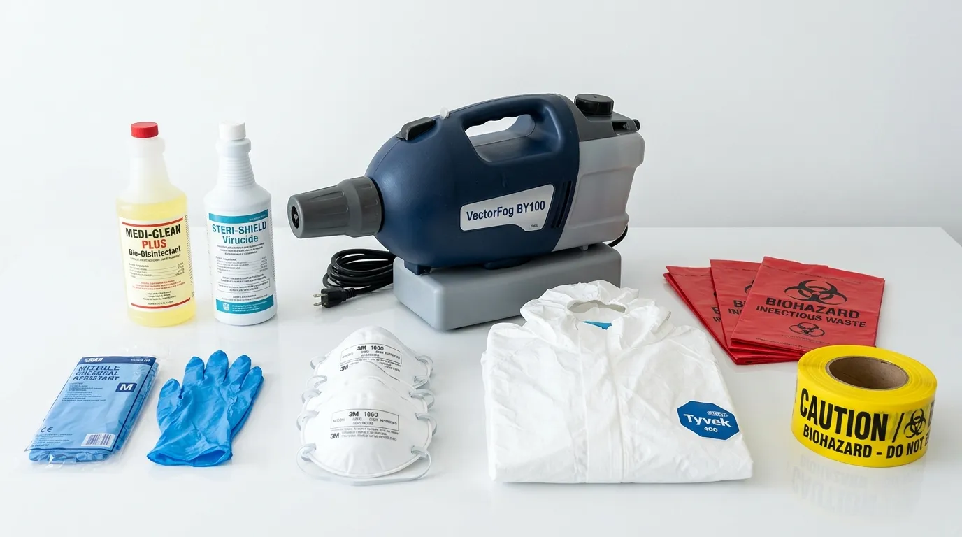 Professional biohazard remediation crew working in Mechanicstown